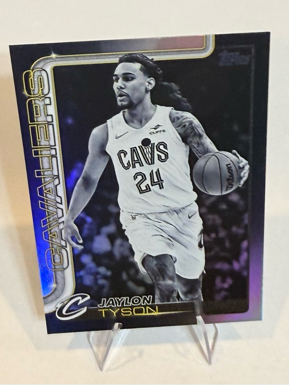 2025 Topps # 86 Jaylon Tyson Cleveland Cavaliers Card - Black, White, Gold